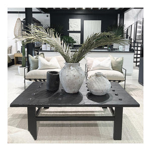 antique elm door coffee table black