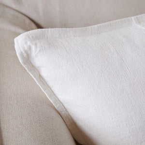 linen cushion rectangle white