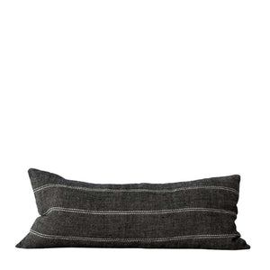 mira linen cushion lumbar charcoal