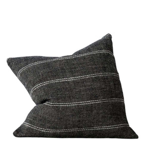 mira linen cushion small charcoal