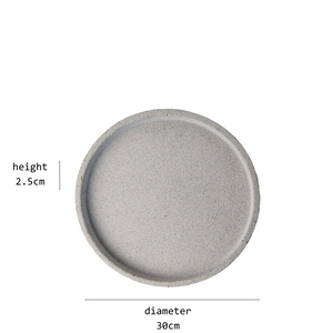 round concrete tray small natural