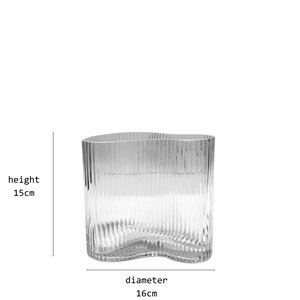 fluted glass vase small