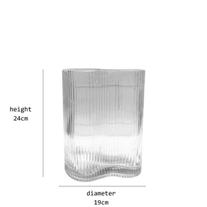 fluted glass vase large