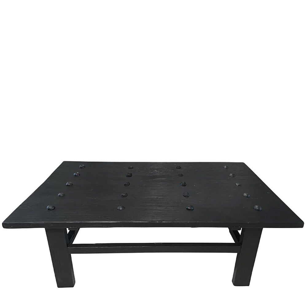 antique elm door coffee table black