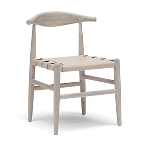 laurent leather chair ecru