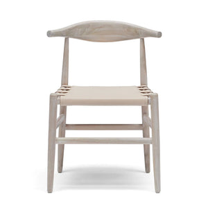 laurent leather chair ecru