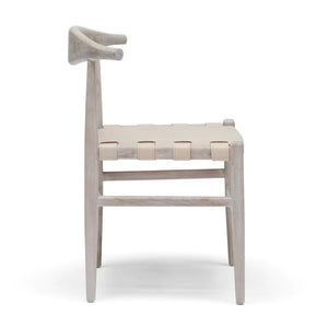 laurent leather chair ecru