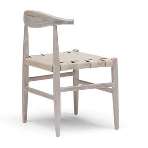 laurent leather chair ecru