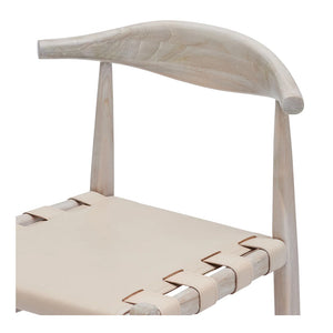 laurent leather chair ecru
