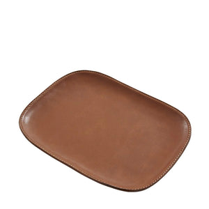 tan leather tray