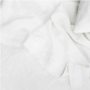 linen flat sheet - white