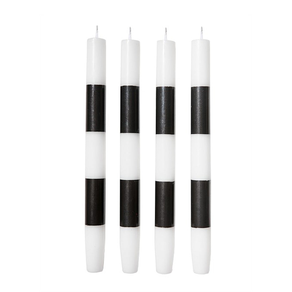 stripe candle pack - black + white