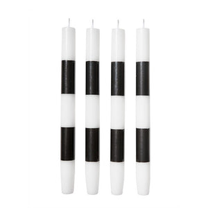 stripe candle pack - black + white