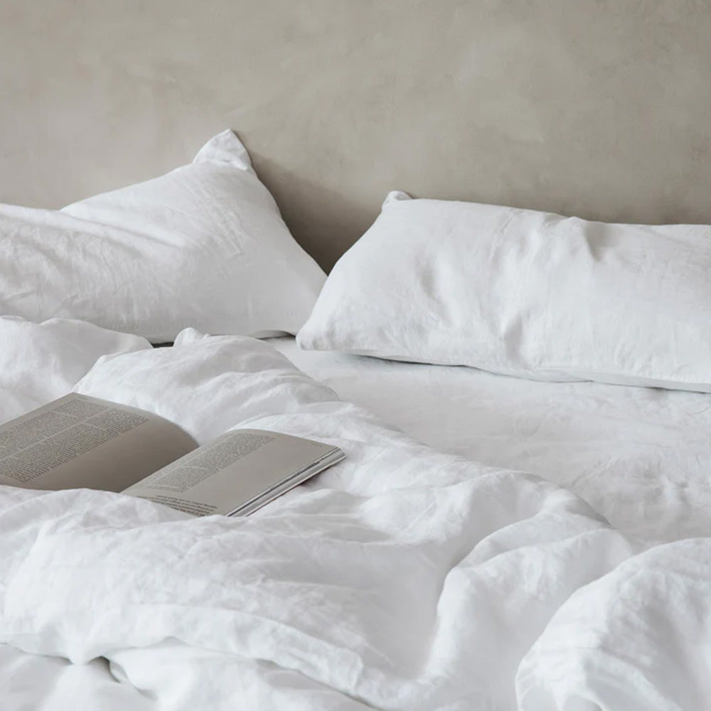 linen pillowcase white - set of 2