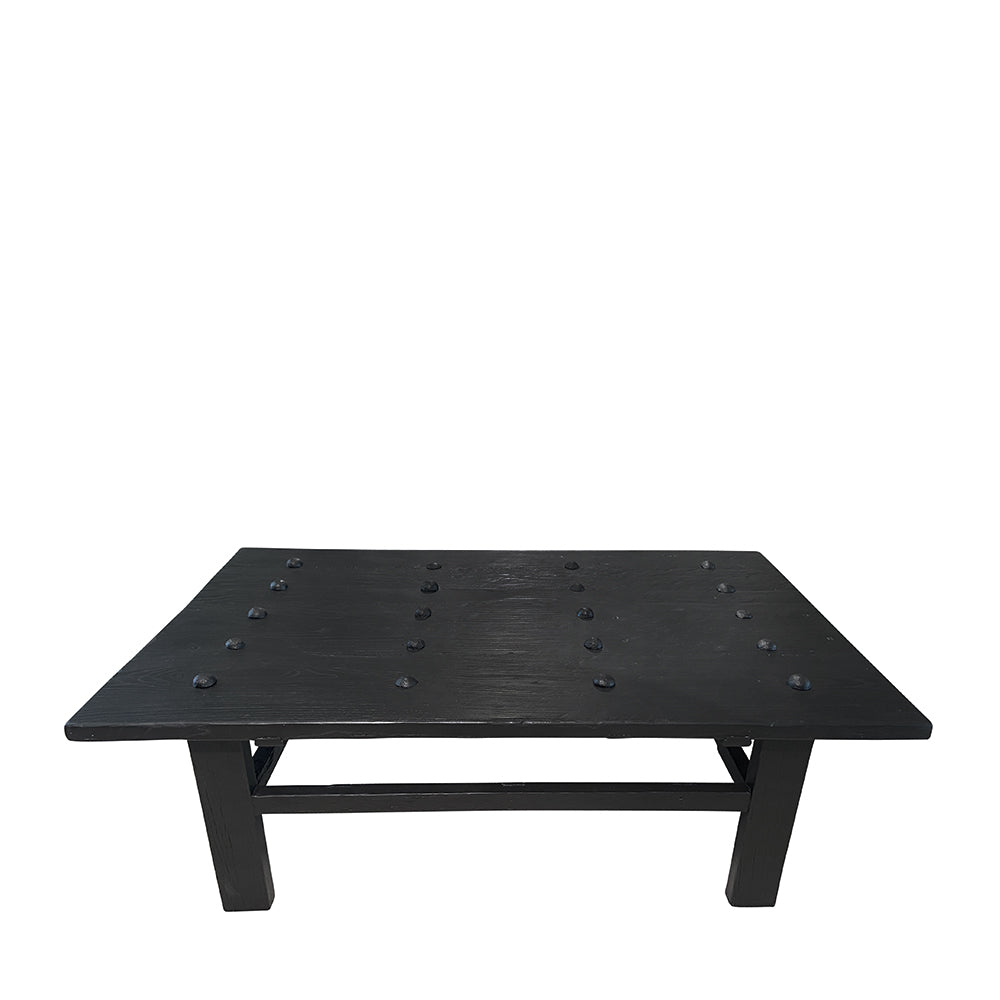 antique elm door coffee table black