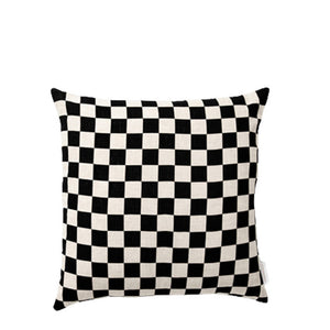 check square cushion black