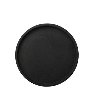 round concrete tray small black