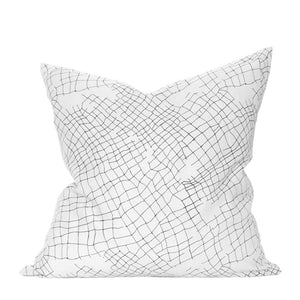 white net linen cushion large