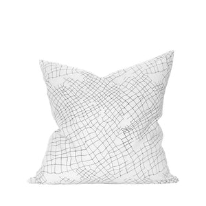 white net linen cushion small