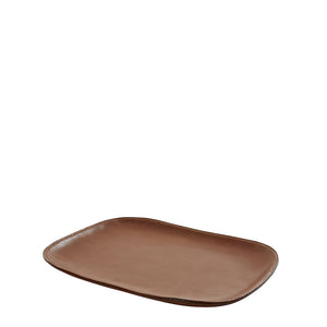 tan leather tray