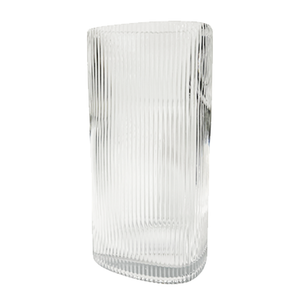 fluted glass vase tall