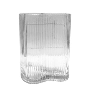 fluted glass vase large