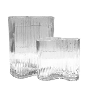fluted glass vase large