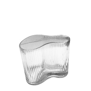 fluted glass vase small