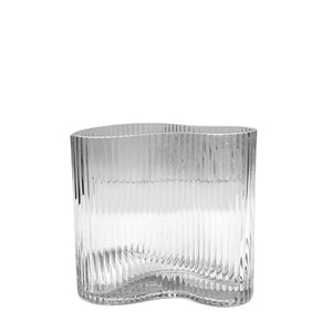 fluted glass vase small