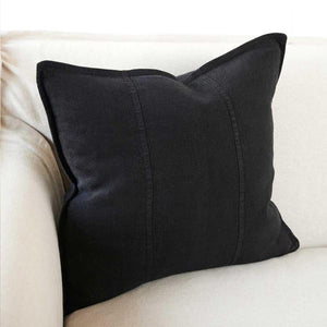 linen cushion large black