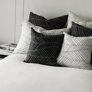 black thatch linen cushion small