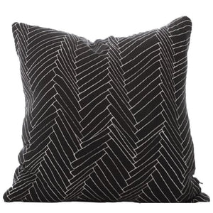 black thatch linen cushion large