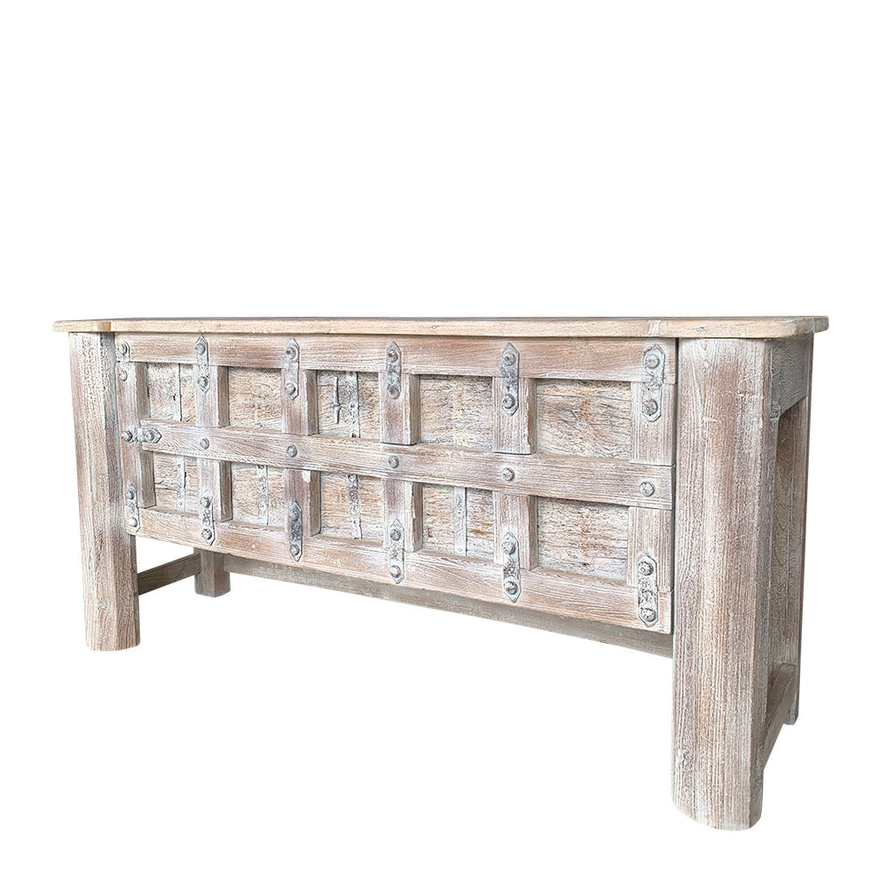 whitewashed antique console