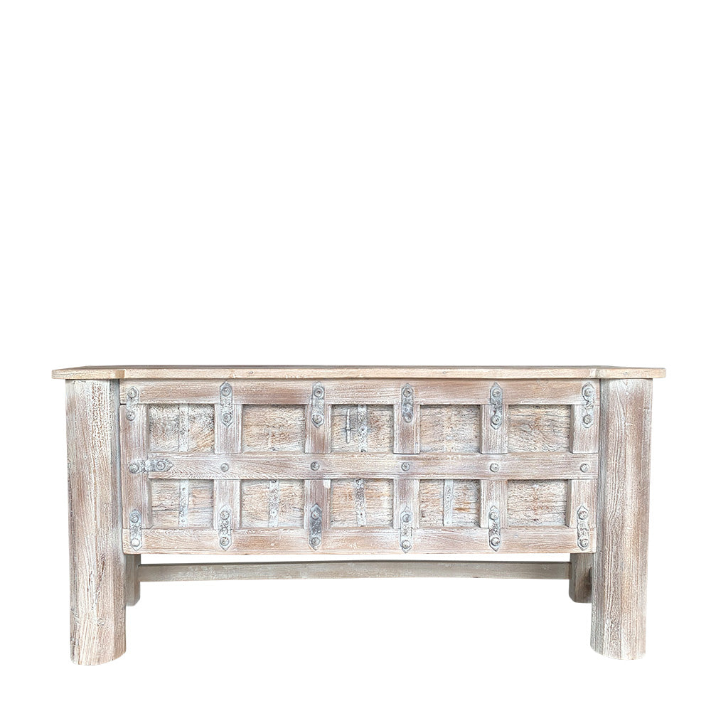 whitewashed antique console